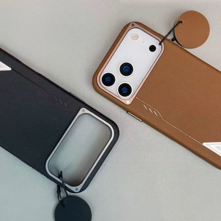 Soft-touch matte leather texture phone case for Apple