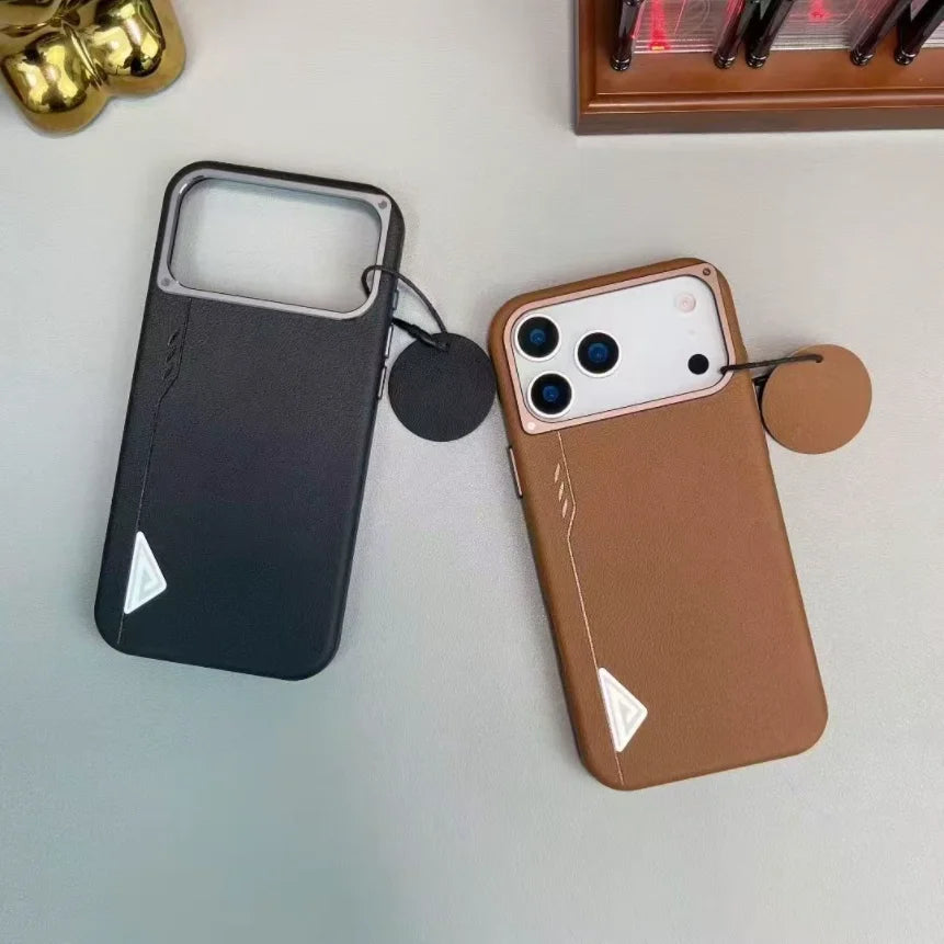 Soft-touch matte leather texture phone case for Apple