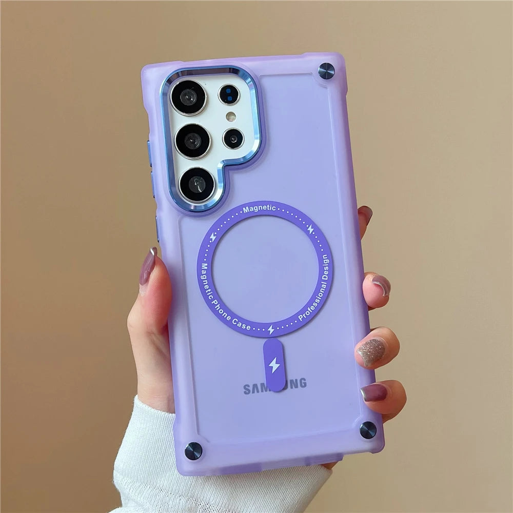 Matte Clear Magnetic Case For Samsung