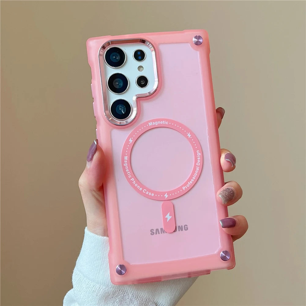 Matte Clear Magnetic Case For Samsung