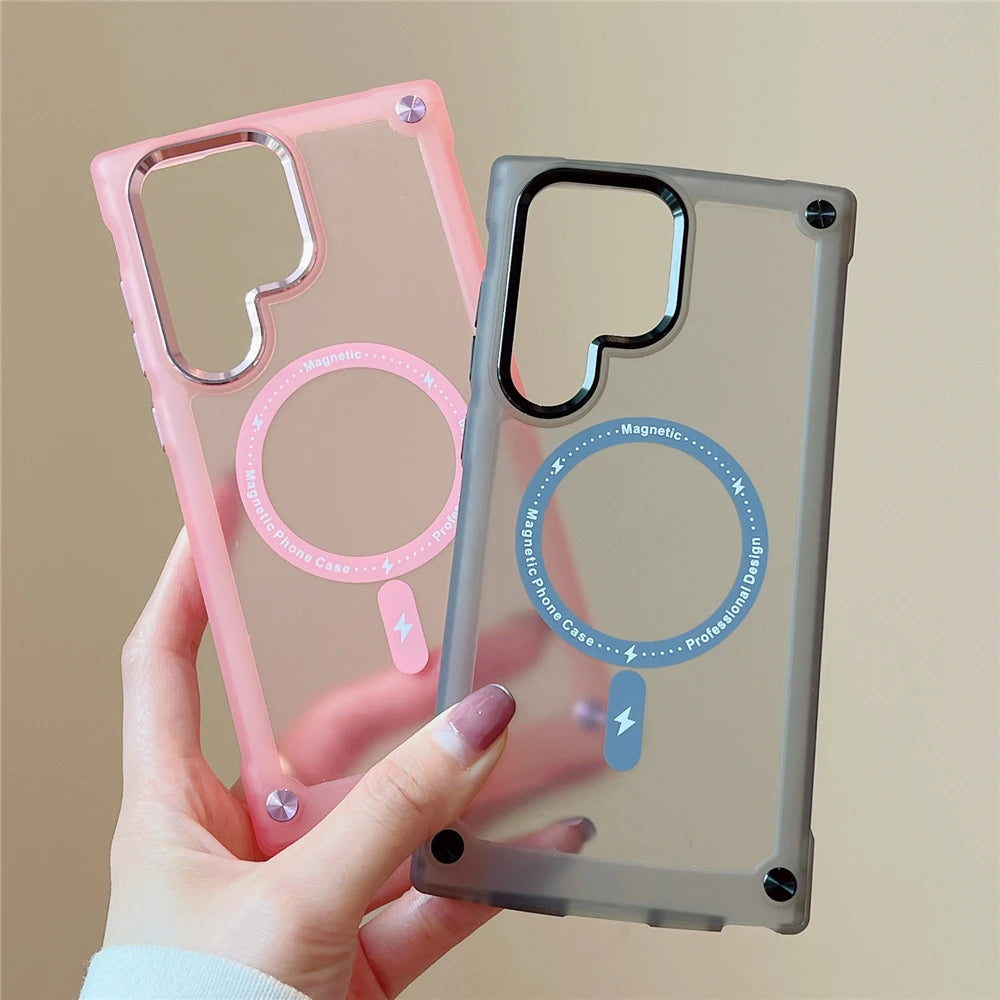 Matte Clear Magnetic Case For Samsung