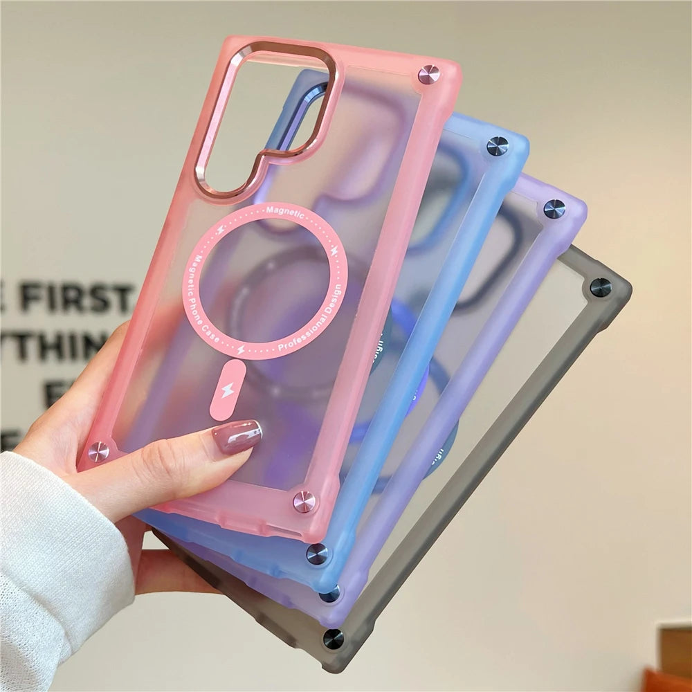 Matte Clear Magnetic Case For Samsung