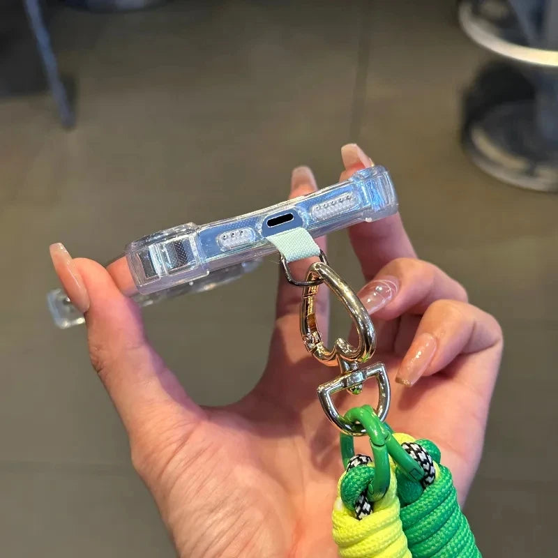 Lanyard Transparent Shockproof Magnetic Clear Silicone Case For iphone