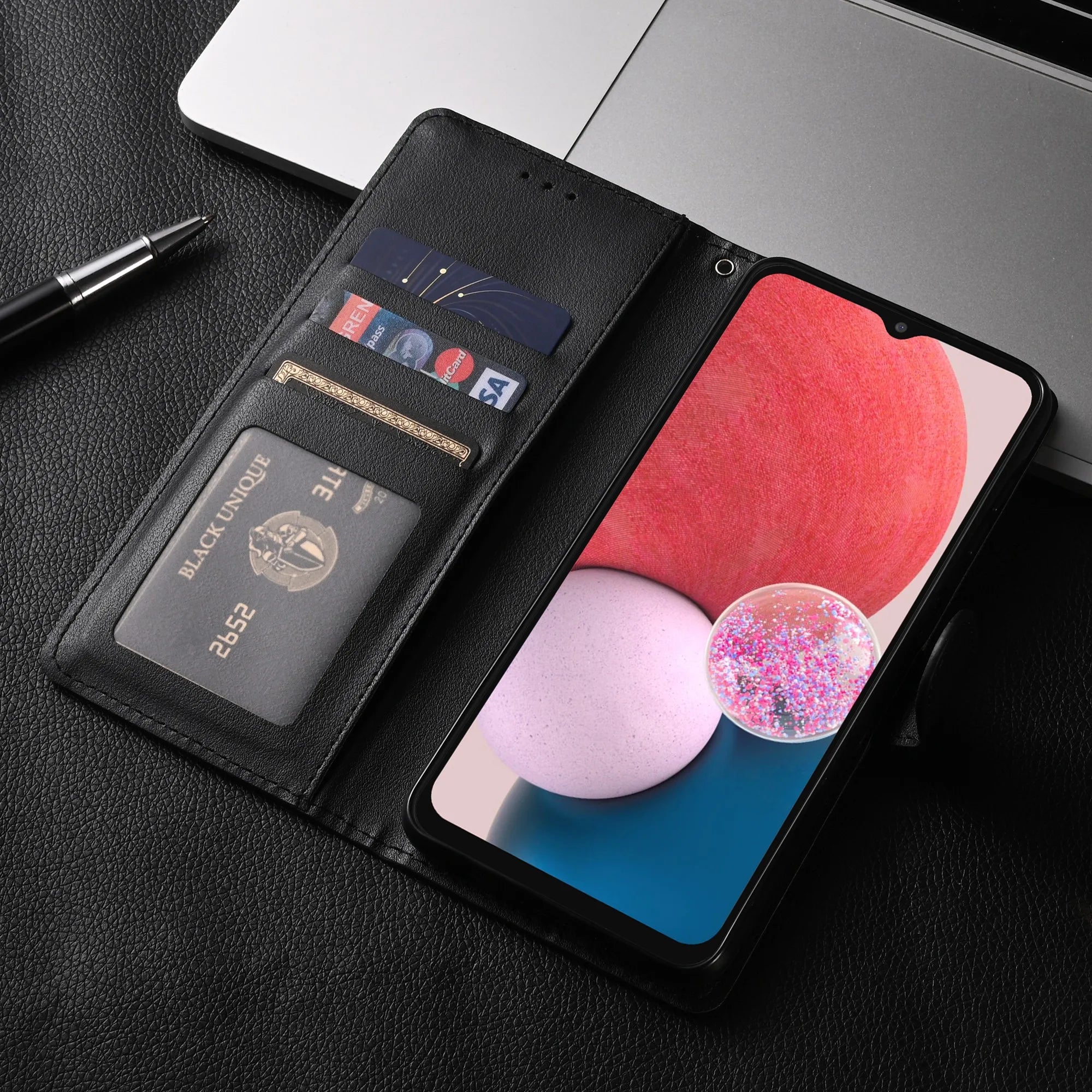 Funda Flip Wallet Leather Case For Samsung