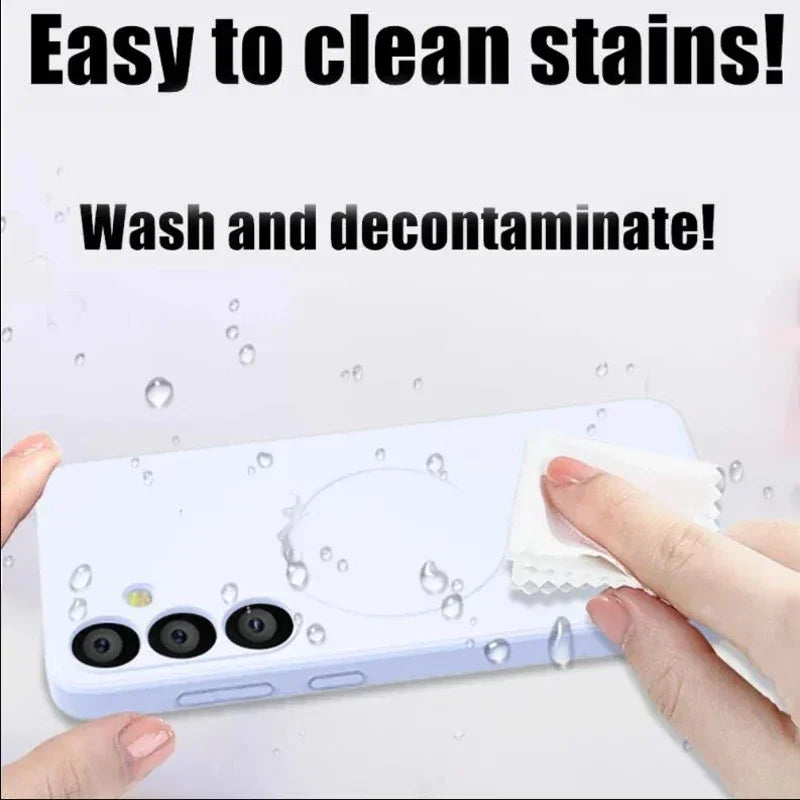 Liquid silicone magnetic phone case with magnetic wireless charging cover suitable for Samsung