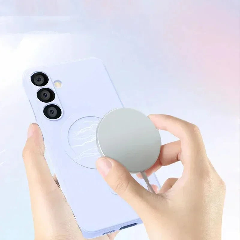 Liquid silicone magnetic phone case with magnetic wireless charging cover suitable for Samsung
