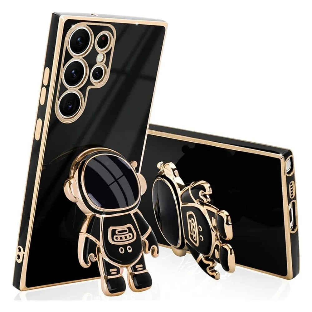 Ultra thin soft shock-absorbing electroplated cover luxury astronaut holder phone case suitable for Samsung