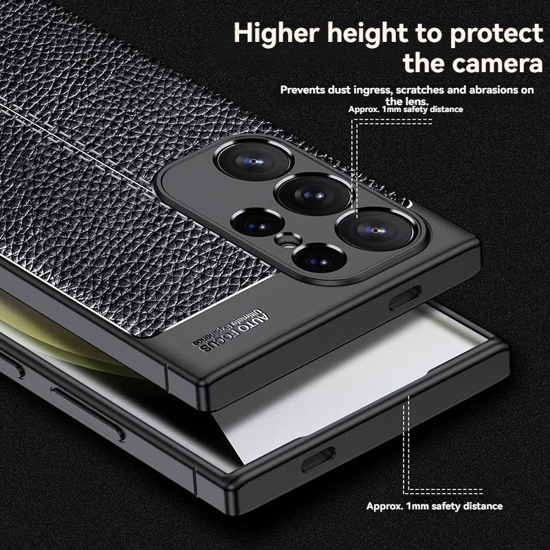 Luxury Business Leather Texture Soft Phone Case For Samsung Galaxy