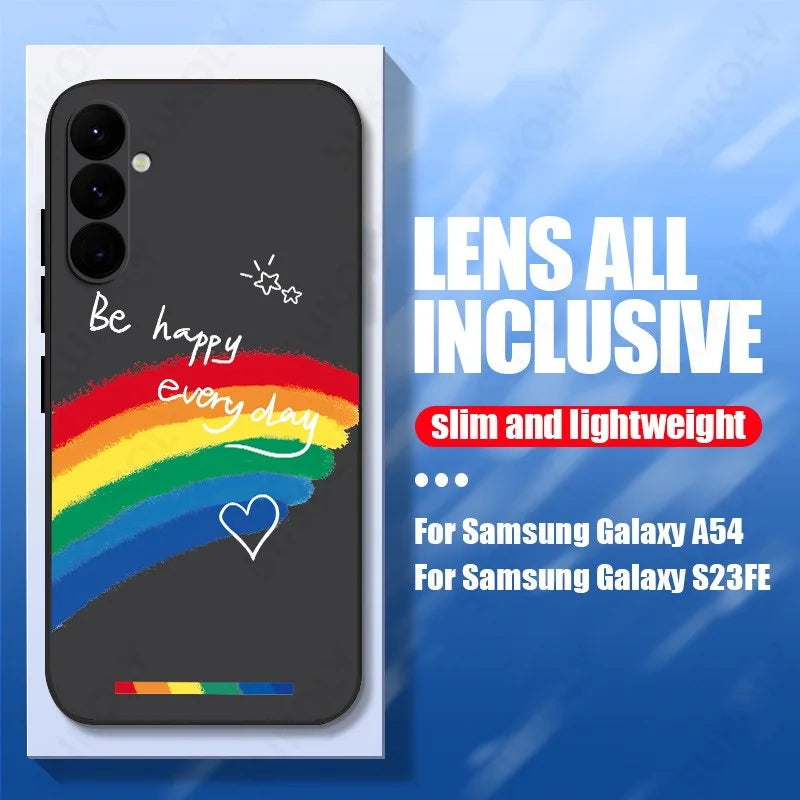 Luxury Colorful Rainbow Hand Lanyard Case For Samsung