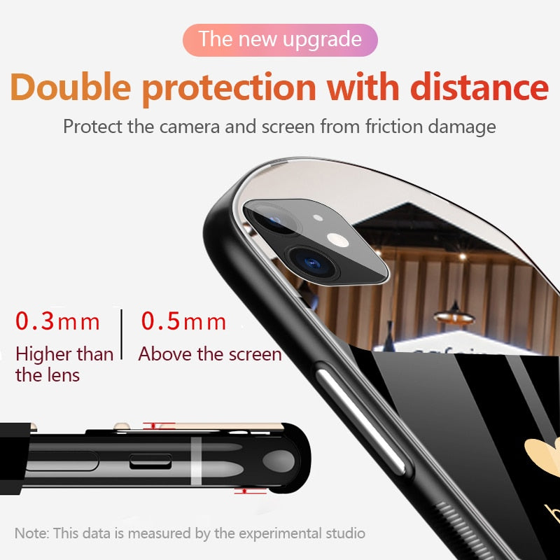 Luxury Oval Tempered Glass Phone Case For iPhone