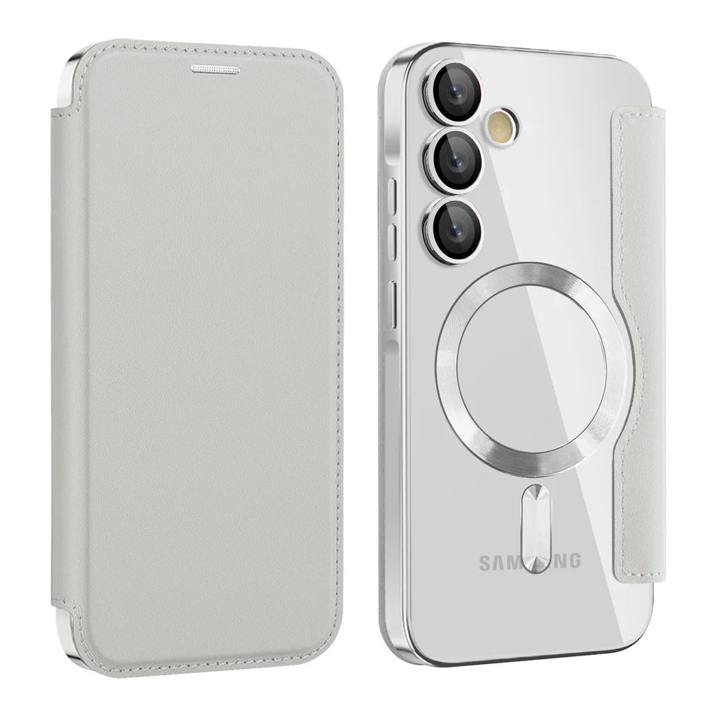 Luxury Flip Leather Card Clip Magnetic Phone Case for Samsung