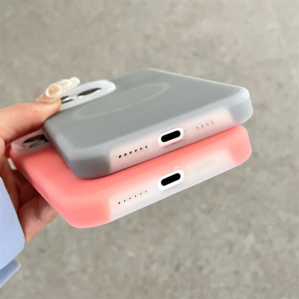 Luxury Ins Chic Jelly Liquid Silicone Magnetic For Magsafe Case For iPhone