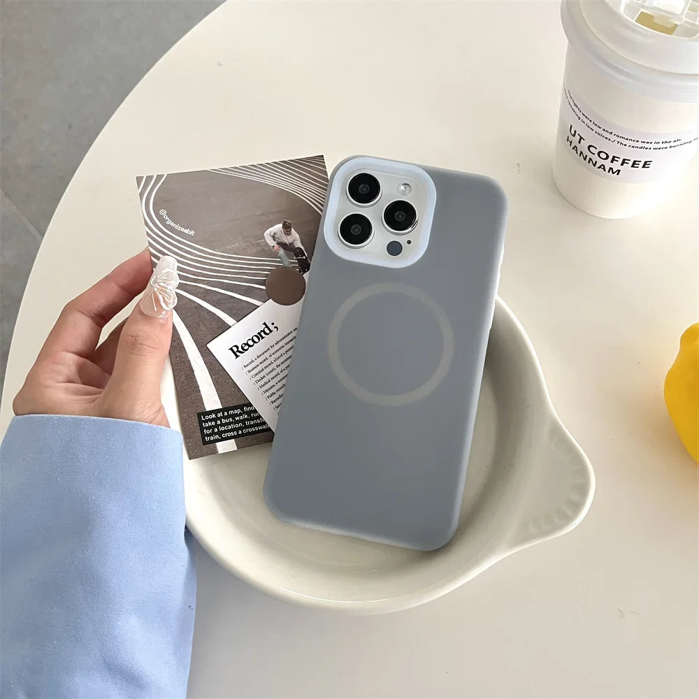 Luxury Ins Chic Jelly Liquid Silicone Magnetic For Magsafe Case For iPhone