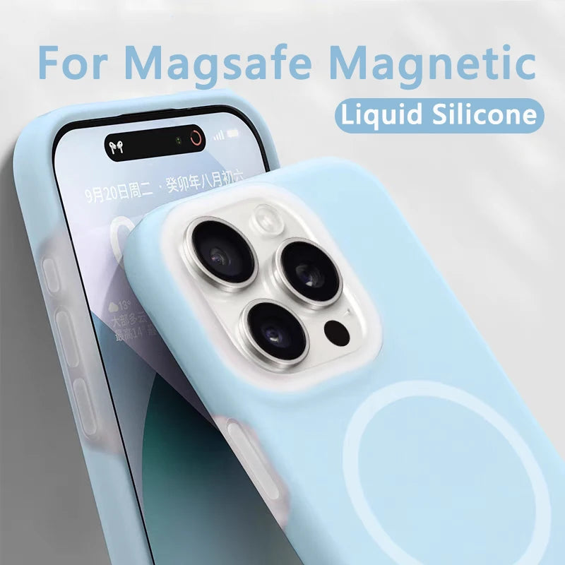 Luxury Ins Chic Jelly Liquid Silicone Magnetic For Magsafe Case For iPhone