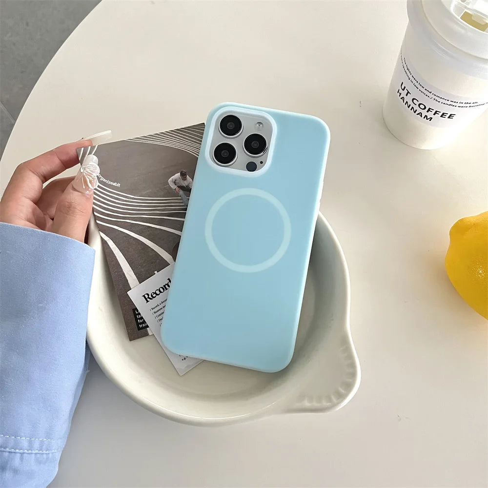 Luxury Ins Chic Jelly Liquid Silicone Magnetic For Magsafe Case For iPhone
