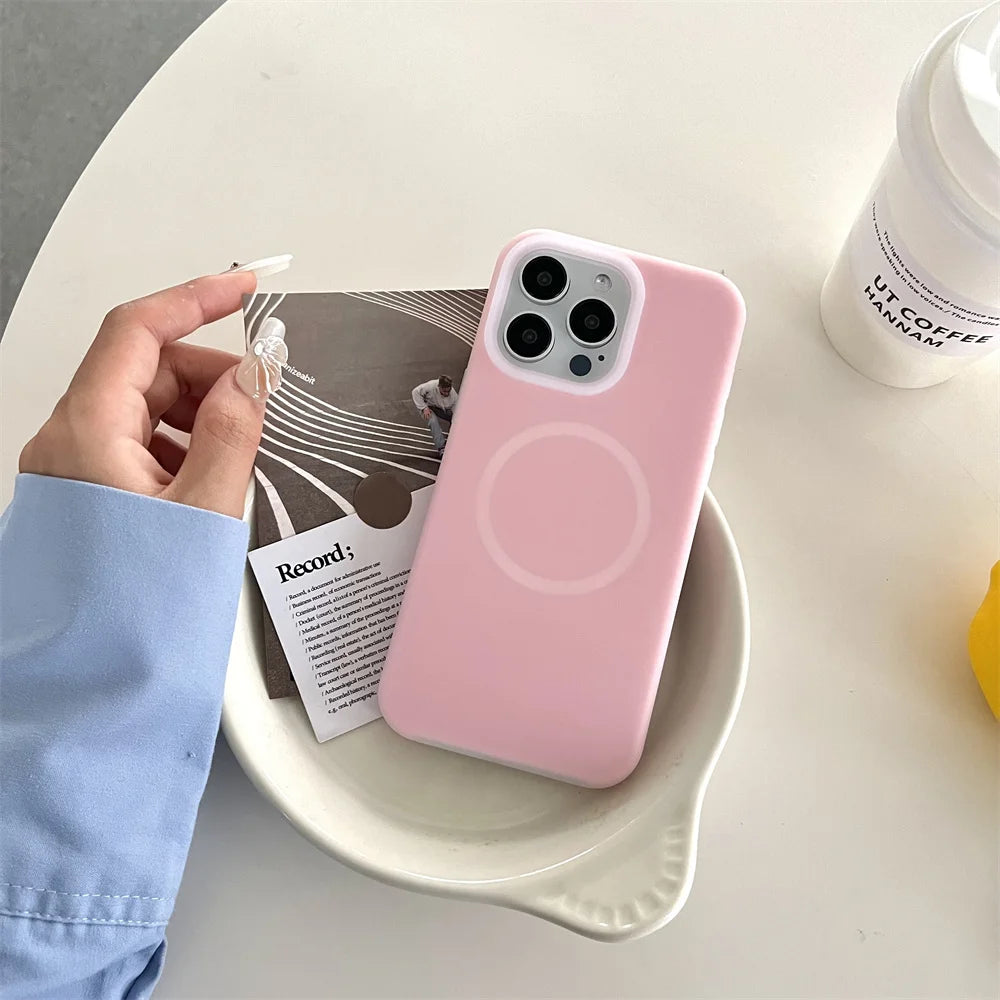Luxury Ins Chic Jelly Liquid Silicone Magnetic For Magsafe Case For iPhone