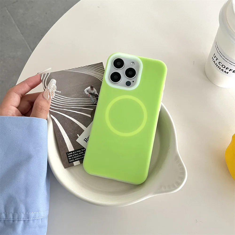 Luxury Ins Chic Jelly Liquid Silicone Magnetic For Magsafe Case For iPhone