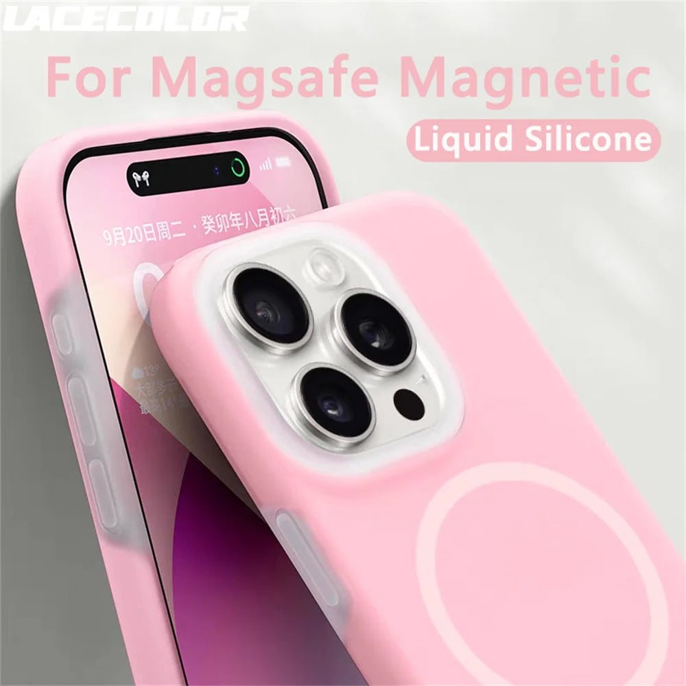 Luxury Ins Chic Jelly Liquid Silicone Magnetic For Magsafe Case For iPhone