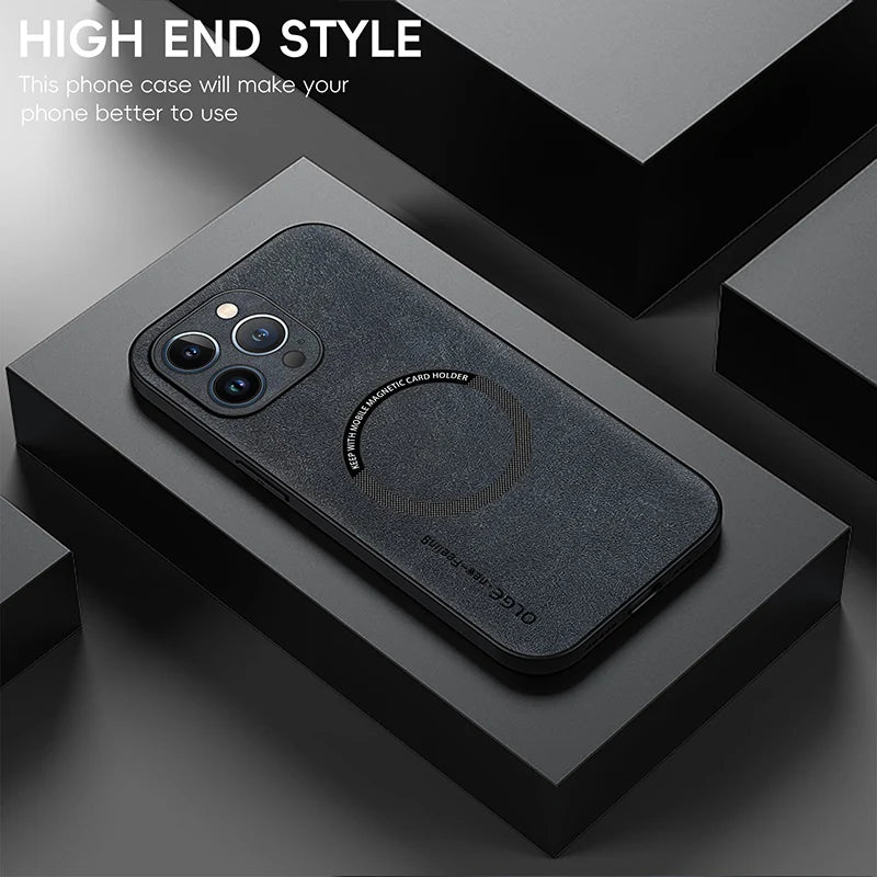 Magnetic Leather Case For iPhone
