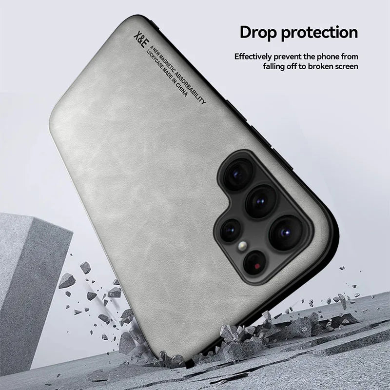 Luxury Magnetic Leather Case for Samsung