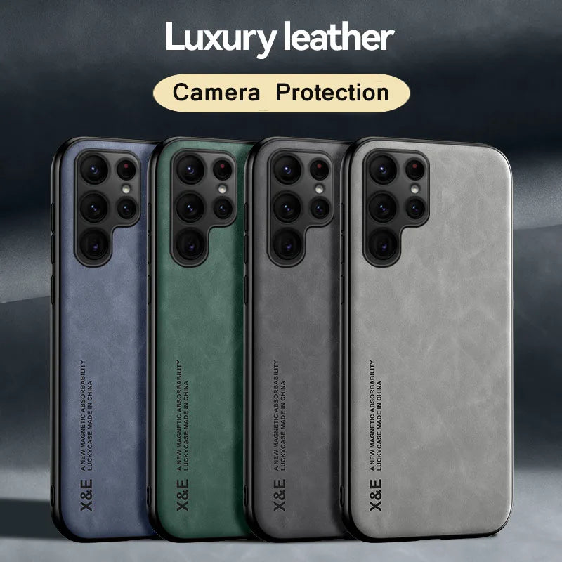 Luxury Magnetic Leather Case for Samsung