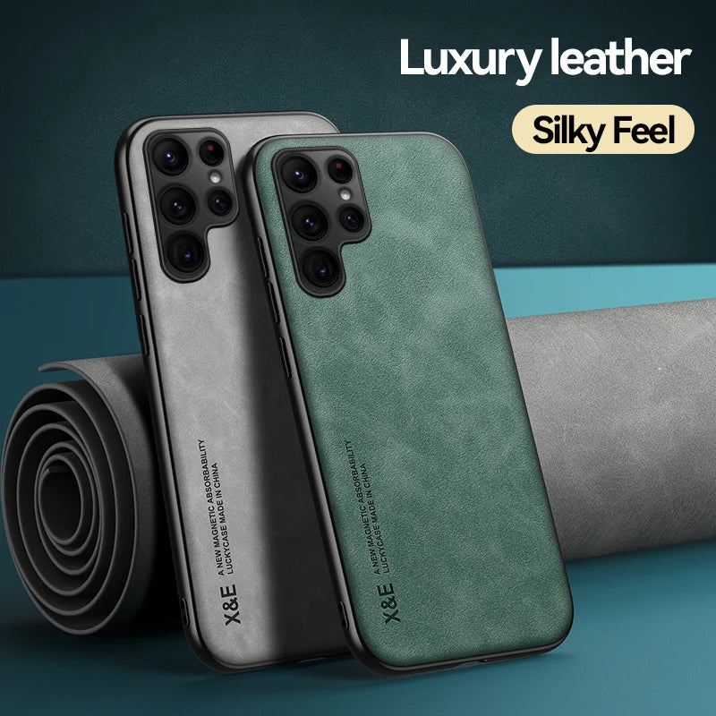 Luxury Magnetic Leather Case for Samsung