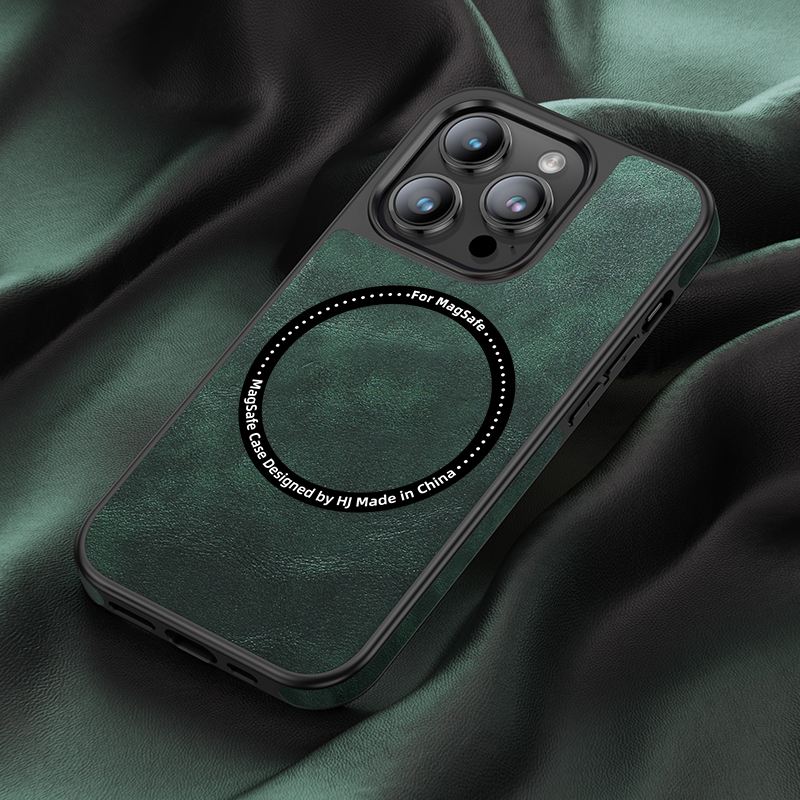 Luxury Magnetic Wireless Charging Leather Phone Case For iPhone