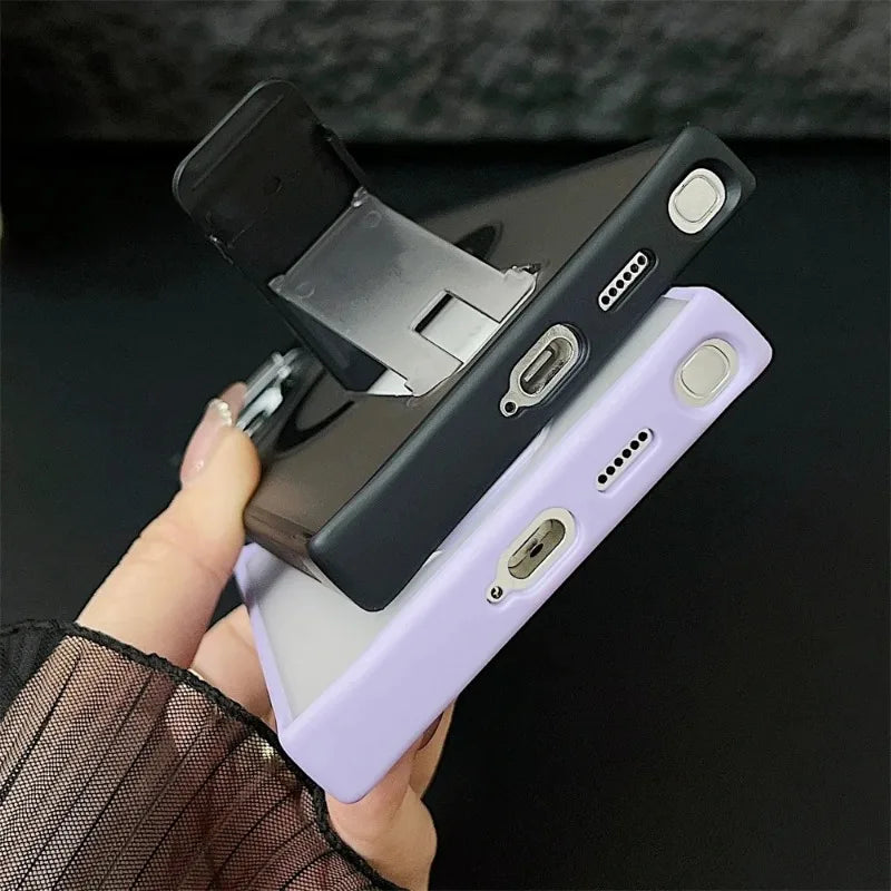 Luxury Matte Translucent Folding Stand Holder Case For Samsung