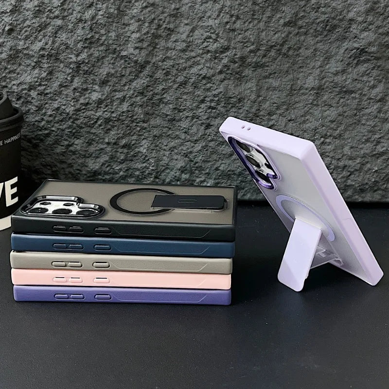 Luxury Matte Translucent Folding Stand Holder Case For Samsung