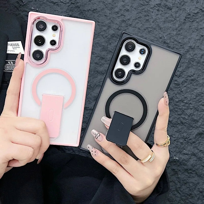 Luxury Matte Translucent Folding Stand Holder Case For Samsung