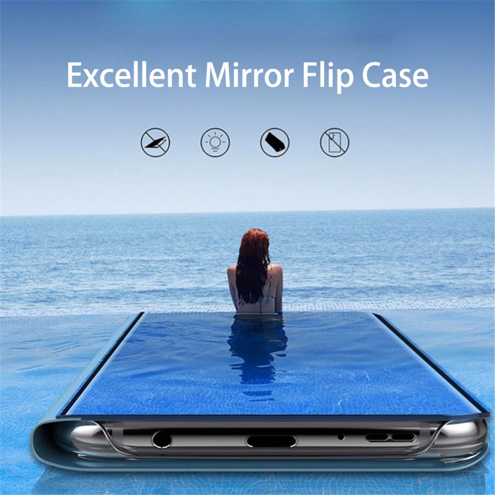 Luxury mirror flip phone case suitable for Samsung
