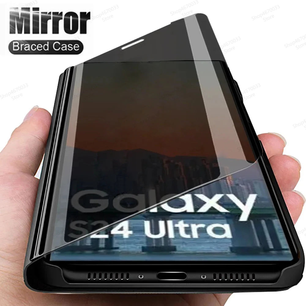 Luxury mirror flip phone case suitable for Samsung