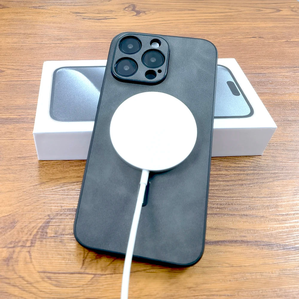 Luxury PU leather deer head printed phone case suitable for iPhone