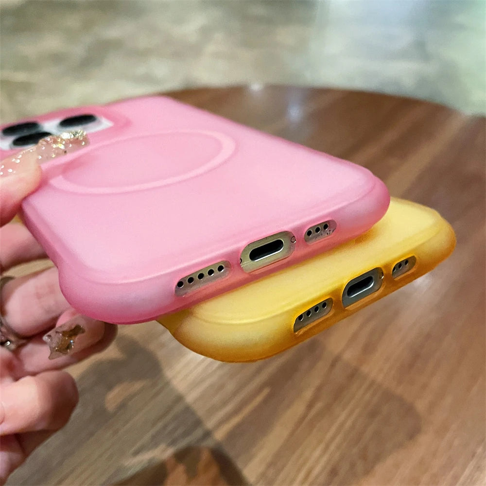 Luxury Soft Silicone Matte Clear Colorful Case for iPhone