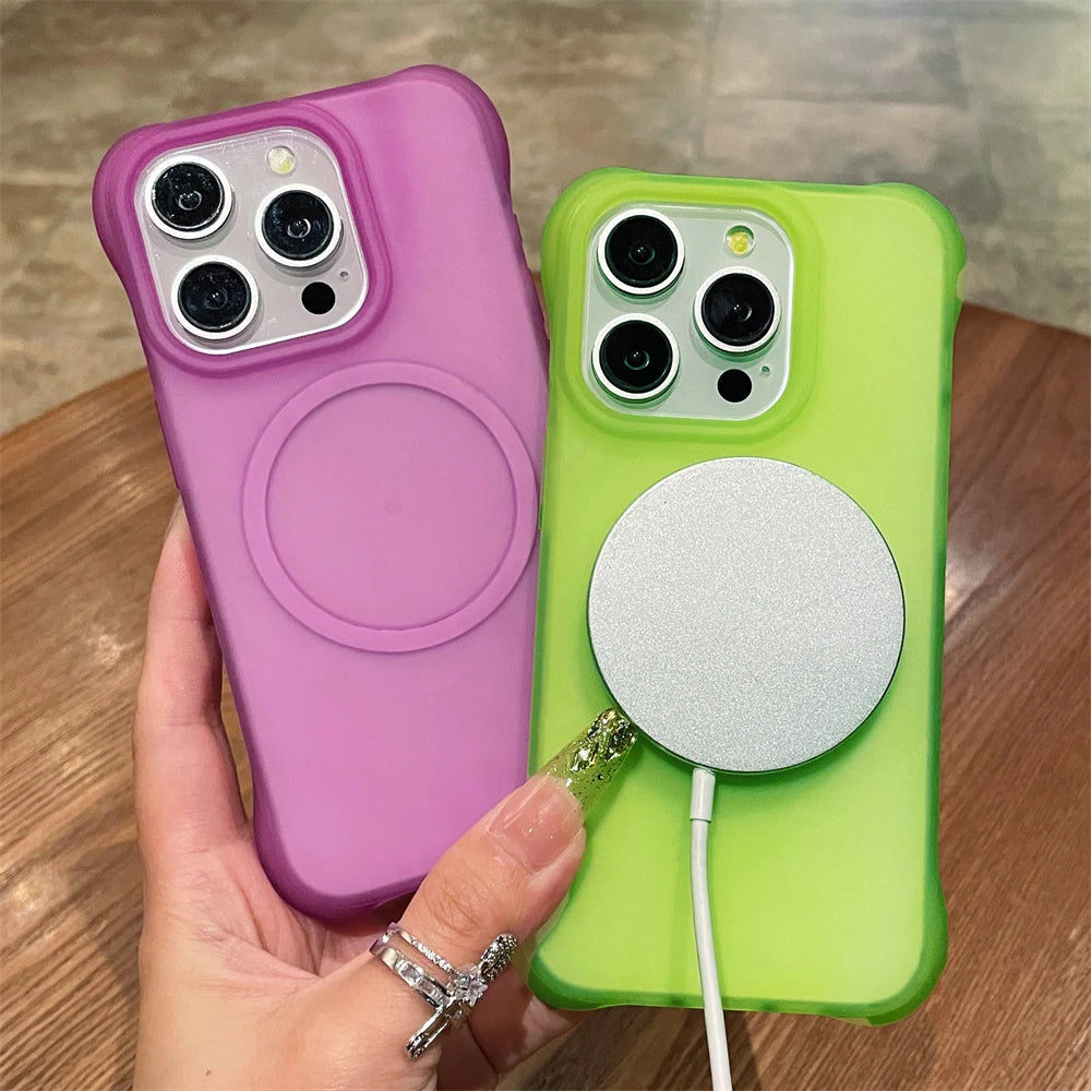 Luxury Soft Silicone Matte Clear Colorful Case for iPhone