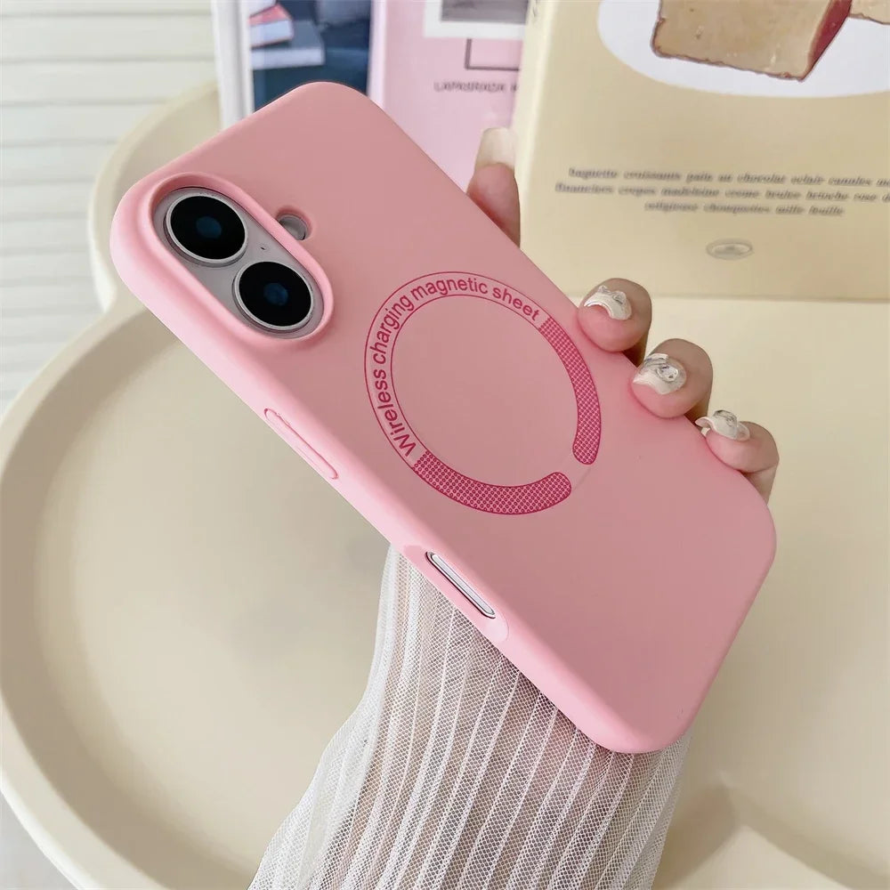 Luxury Solid Color Silicone Magnetic Phone Case for iPhone