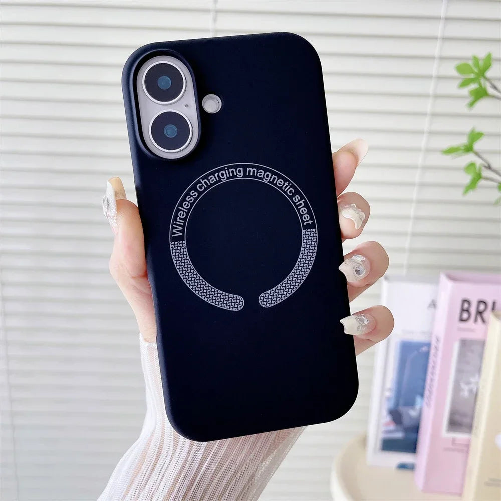 Luxury Solid Color Silicone Magnetic Phone Case for iPhone