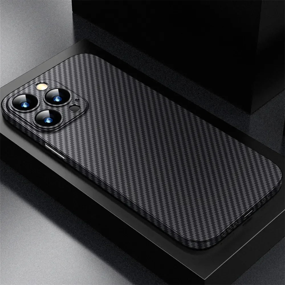 Luxury Ultra Thin Carbon Fiber Matte Case For iPhone