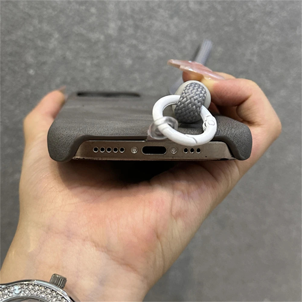 Wallet Wrist Strap Rope Holder Case For iPhone