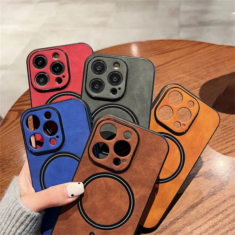 Luxury Magnetic  Leather Phone Case For iPhone