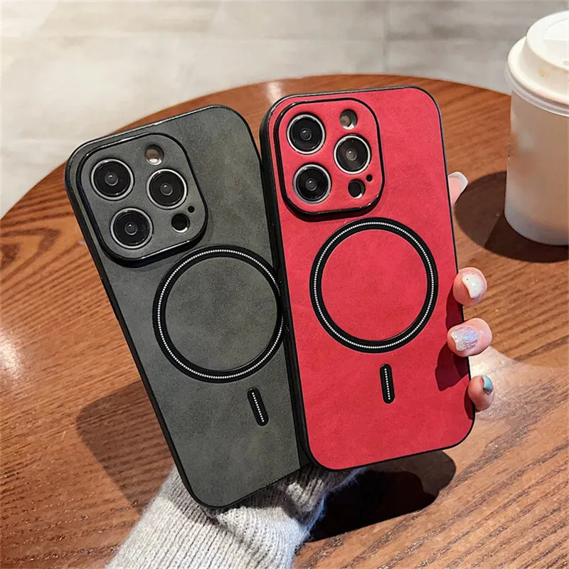 Luxury Magnetic  Leather Phone Case For iPhone