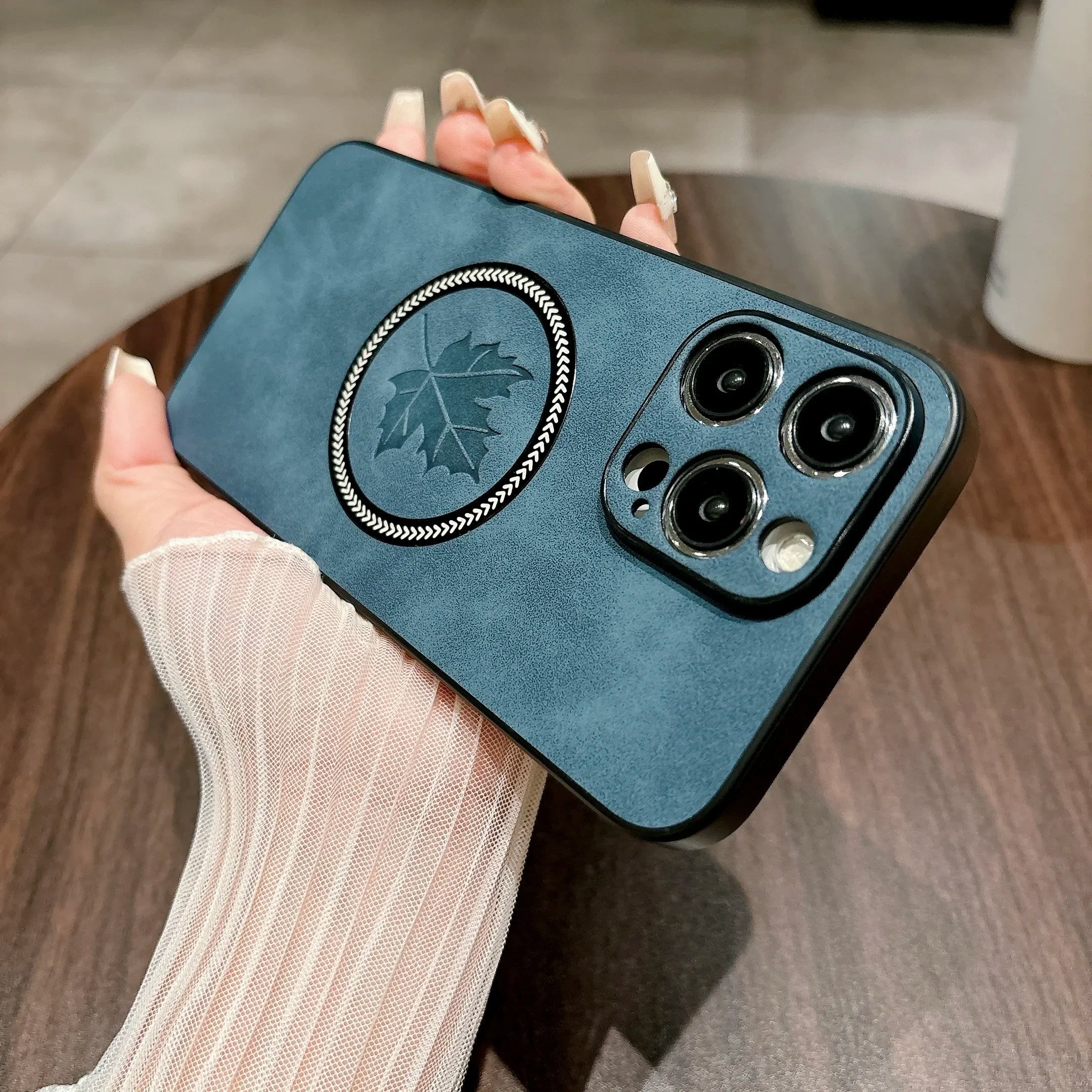 Luxury for Magsafe Wireless Charge Leather Case for IPhone