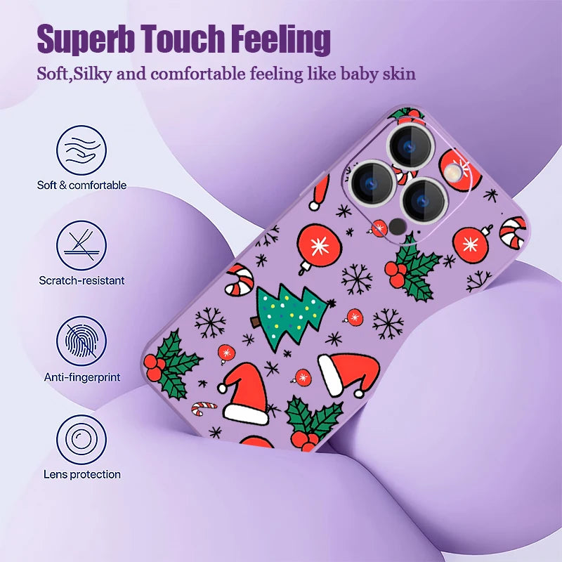 Magnetic Cartoon Christmas Pattern Phone Case For iPhone