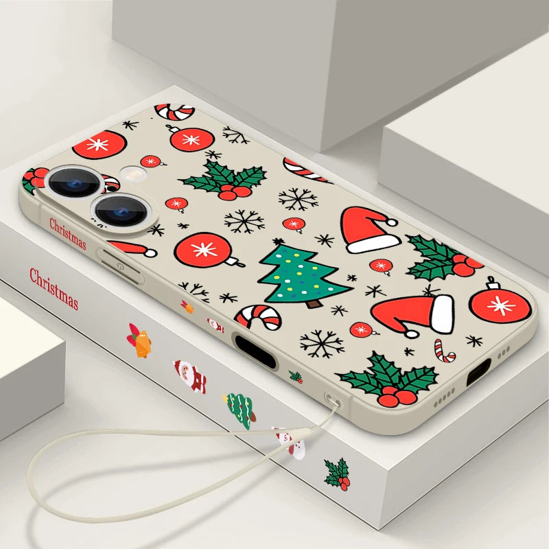 Magnetic Cartoon Christmas Pattern Phone Case For iPhone