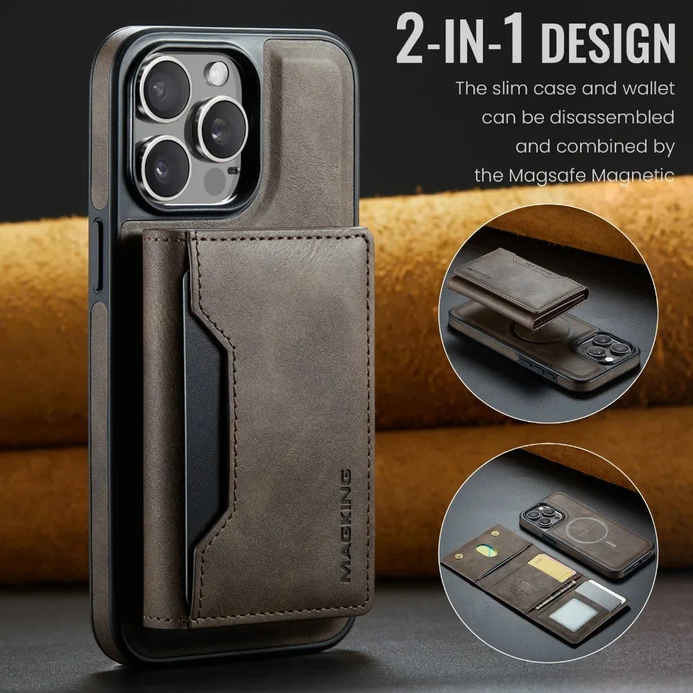 Magnetic Detachable 2-in-1 Wallet with Card Holder Phone Case for IPhone