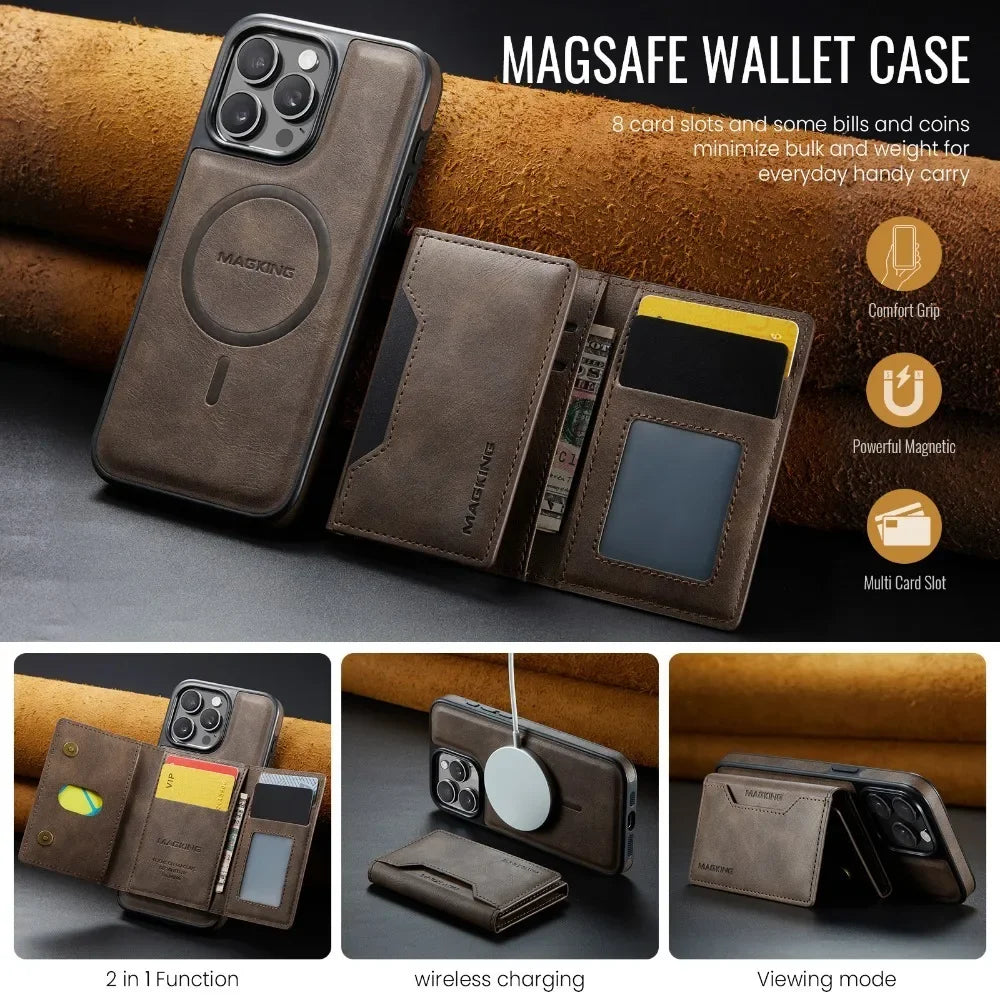 Magnetic Detachable 2-in-1 Wallet with Card Holder Phone Case for IPhone