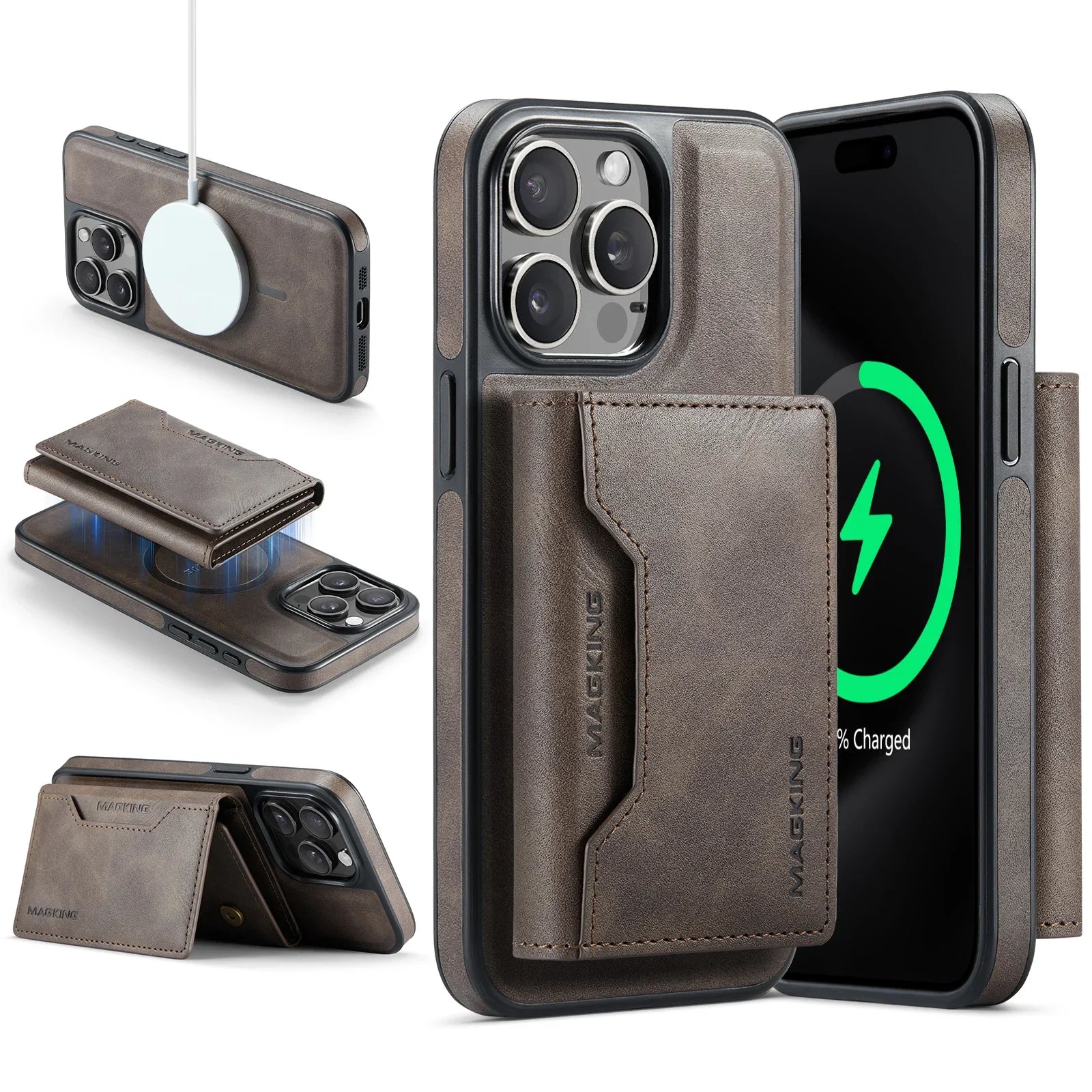 Magnetic Detachable 2-in-1 Wallet with Card Holder Phone Case for IPhone