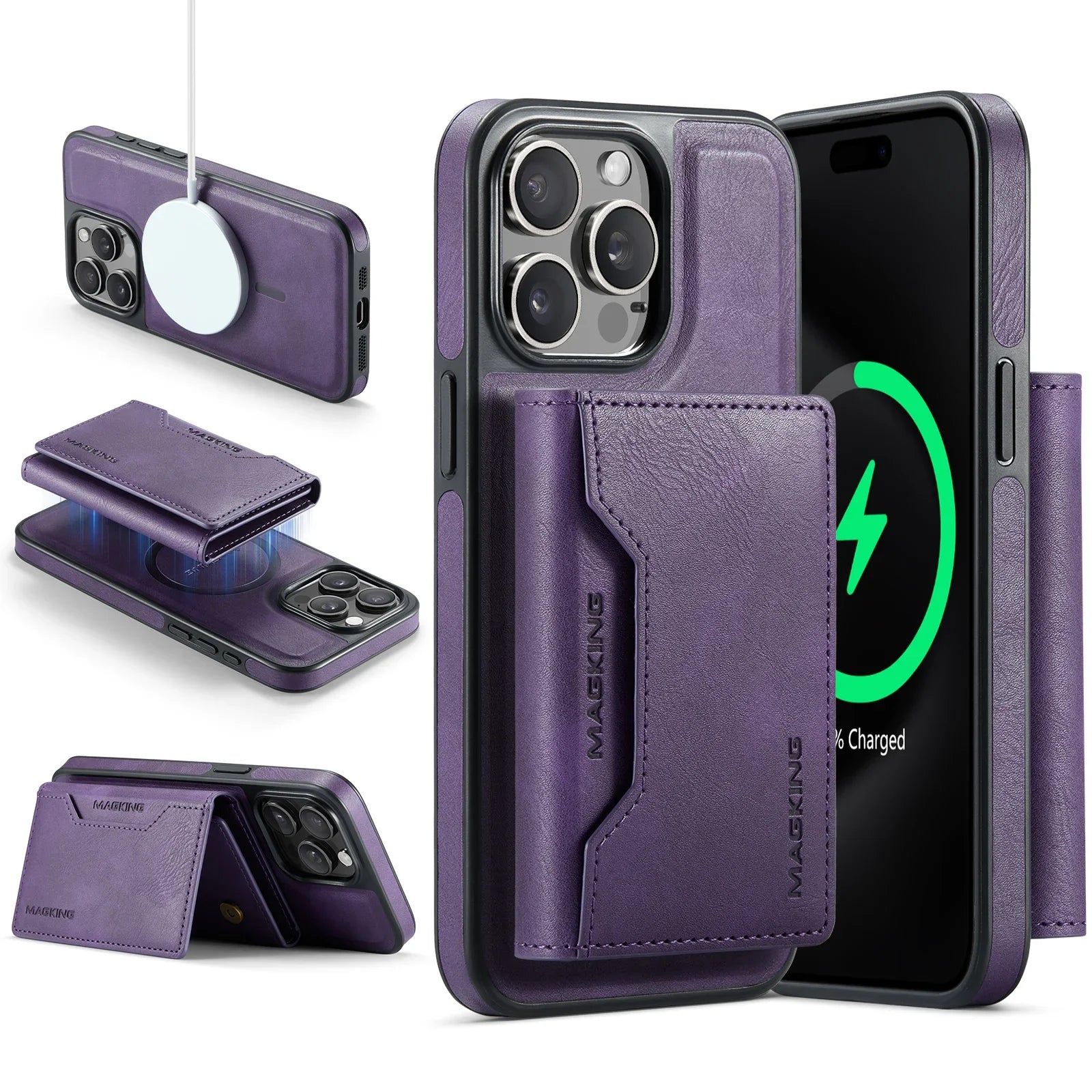 Magnetic Detachable 2-in-1 Wallet with Card Holder Phone Case for IPhone