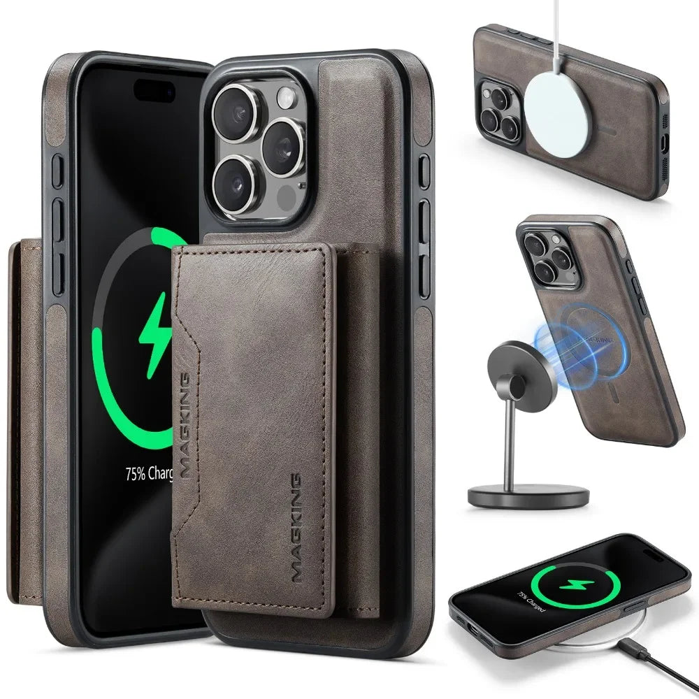 Magnetic Detachable 2-in-1 Wallet with Card Holder Phone Case for IPhone