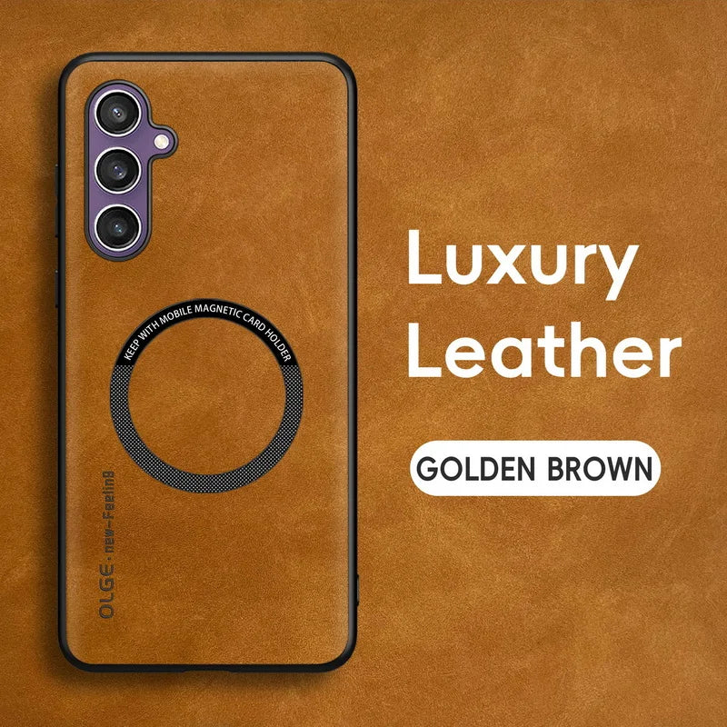 Magnetic Leather Case For Samsung